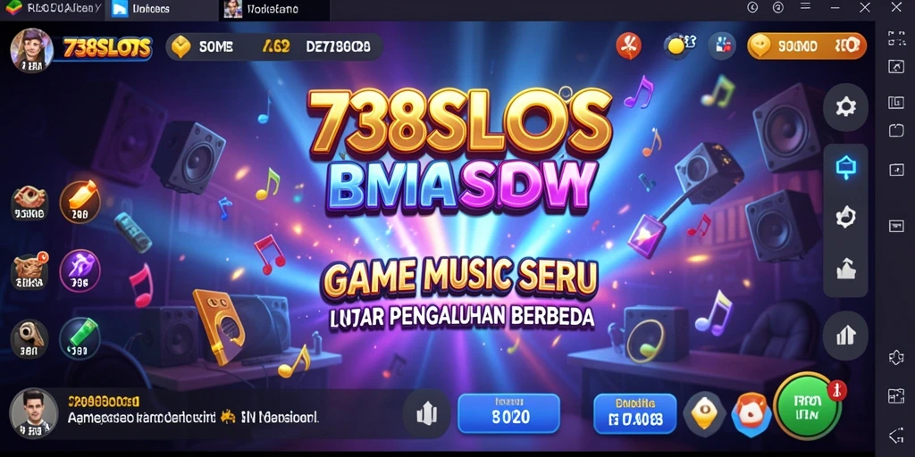Screenshot utama 738SLOTS menampilkan gameplay musik yang menarik.