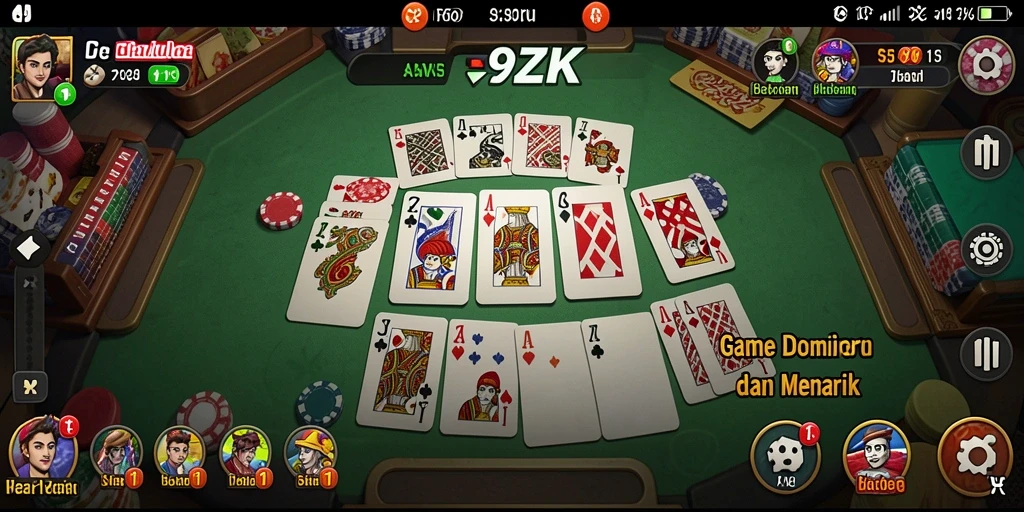 Screenshot gameplay dari 9ZK menampilkan aksi seru Domino.