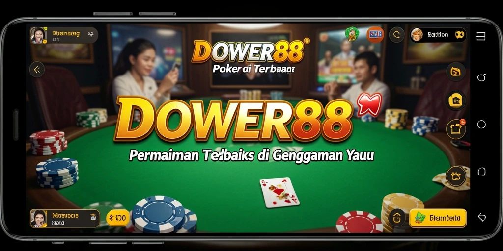 Tampilan gameplay seru dalam permainan poker DOWER88.