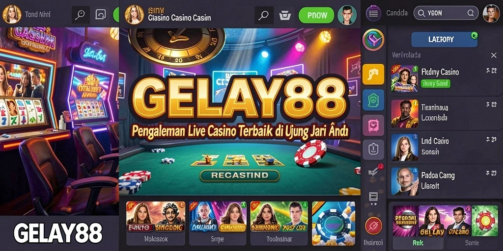 Tampilan utama gameplay Live Casino GELAY88 dengan dealer langsung.