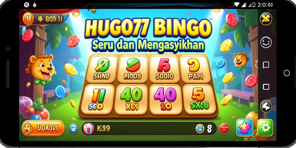 Tampilan gameplay yang menegangkan dalam permainan Bingo di HUGO77.