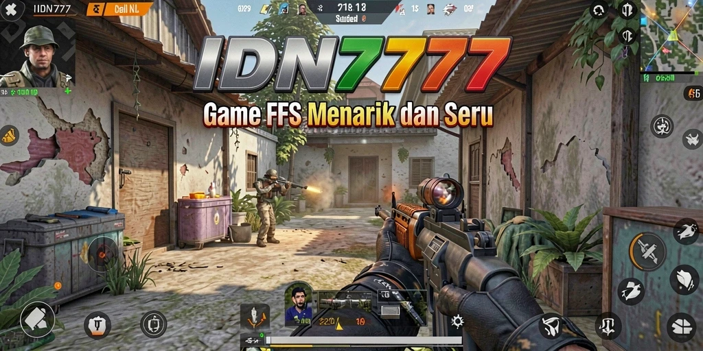 Tampilan aksi mendebarkan dalam gameplay IDN777 FPS.