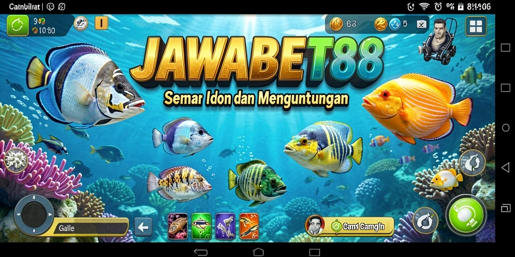 Tampilan gameplay JAWABET88 saat menangkap ikan dengan seru.