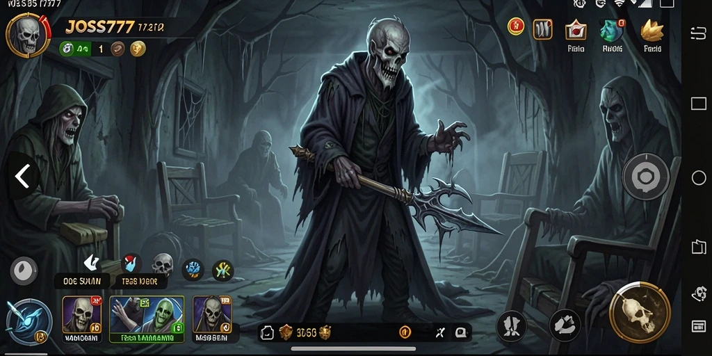 Tampilan gameplay JOSS777 dengan atmosfer Horror yang menakutkan.