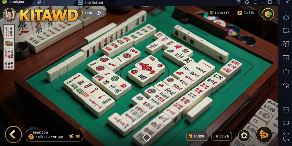 Tampilan permainan Mahjong yang mengasyikkan dalam KITAWD.