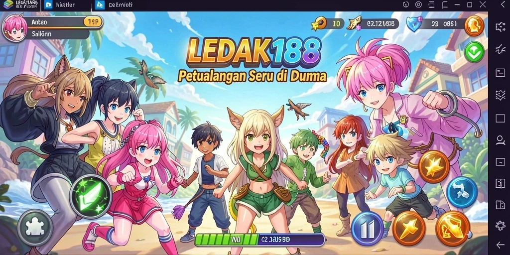 Tangkapan layar utama LEDAK188 menampilkan aksi seru dalam permainan Anime.