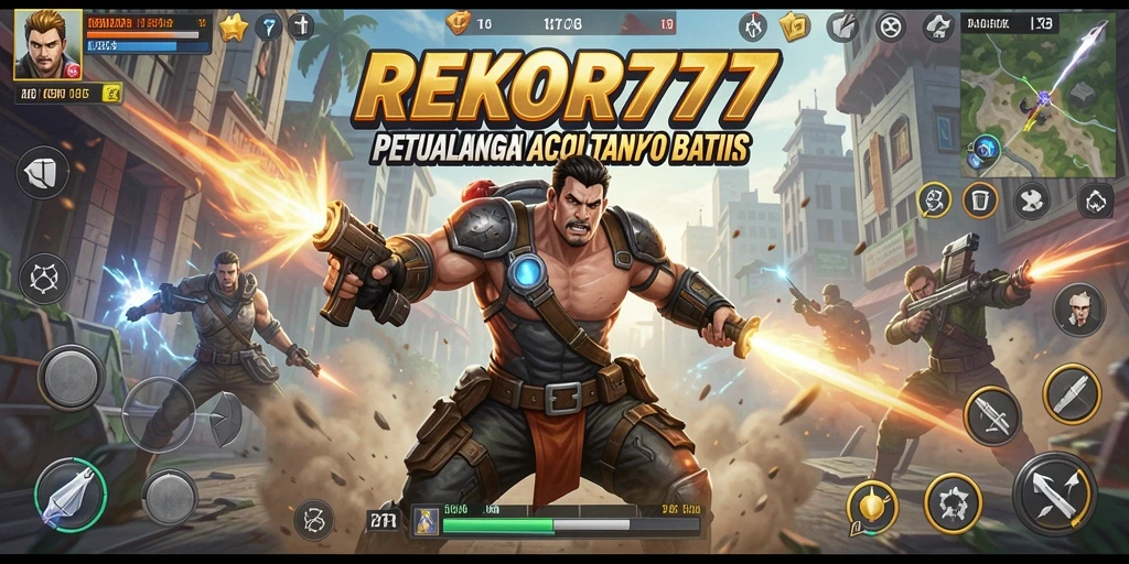Tampilan gameplay seru dengan karakter aksi di REKOR777.