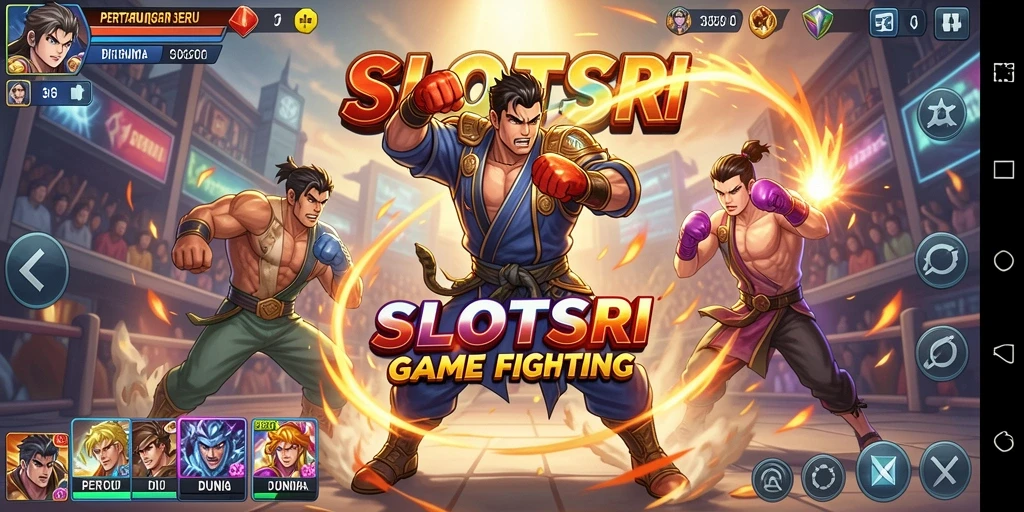Tampilan dinamis pertarungan dalam game SLOTSRI.