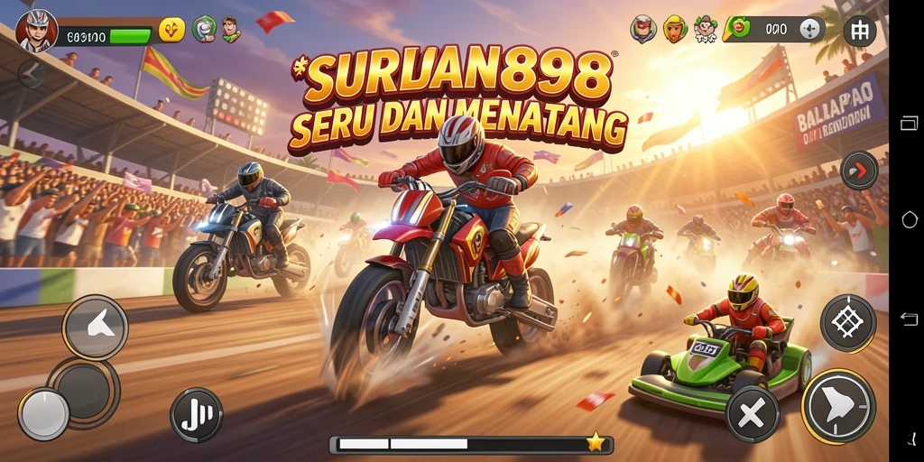 Gameplay racing SURYA898 yang seru dan menegangkan.